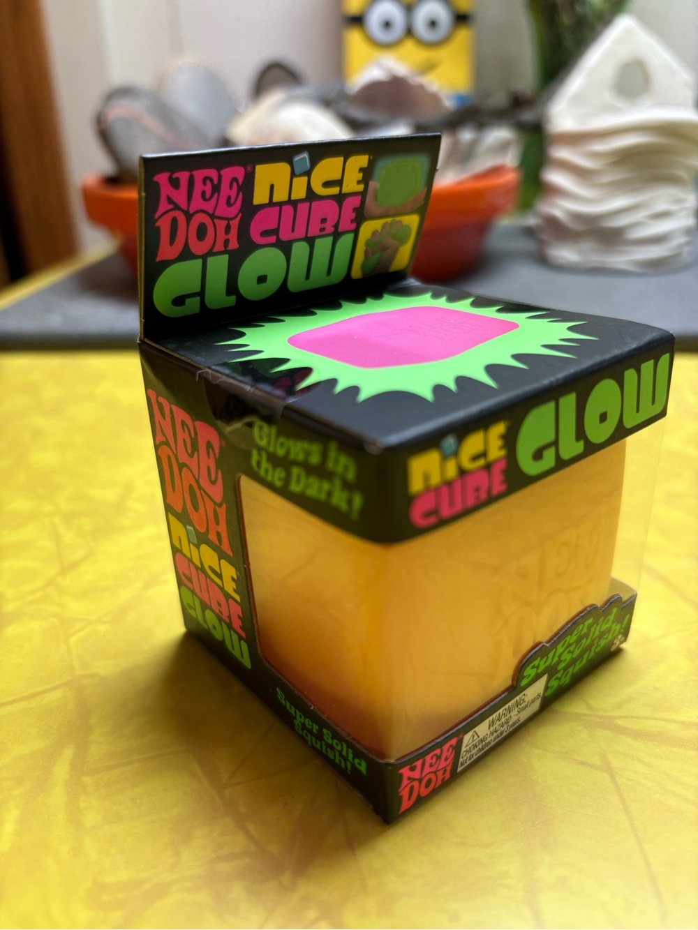 Needoh (Authentic Schylling) Nice Cube Glow in Yellow
